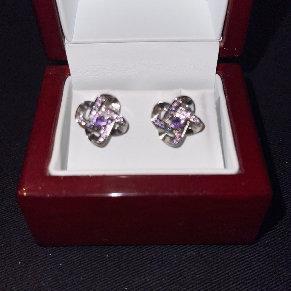 Beautiful natural amethyst earrings 925 silver